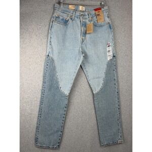 NWT Levi's 501 Original Light Wash Paneled Jeans W28 L30 100% Cotton